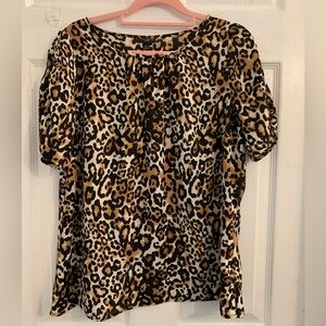 Talbots petite women’s Leopard Print Blouse. Size medium. $8